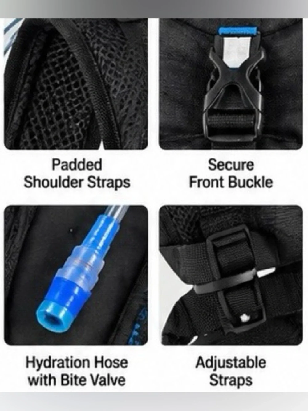 Outdoor Products Norwood 6.7L Hydration Backpack 2L Reservoir Hiking Black Blue